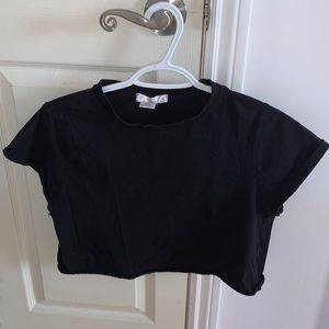 plain black crop top